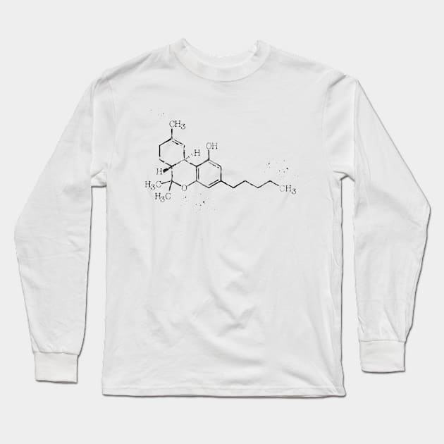 Cannabis Molecule Long Sleeve T-Shirt by erzebeth